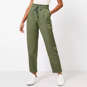 Loft Poplin Jogger Pants - Green